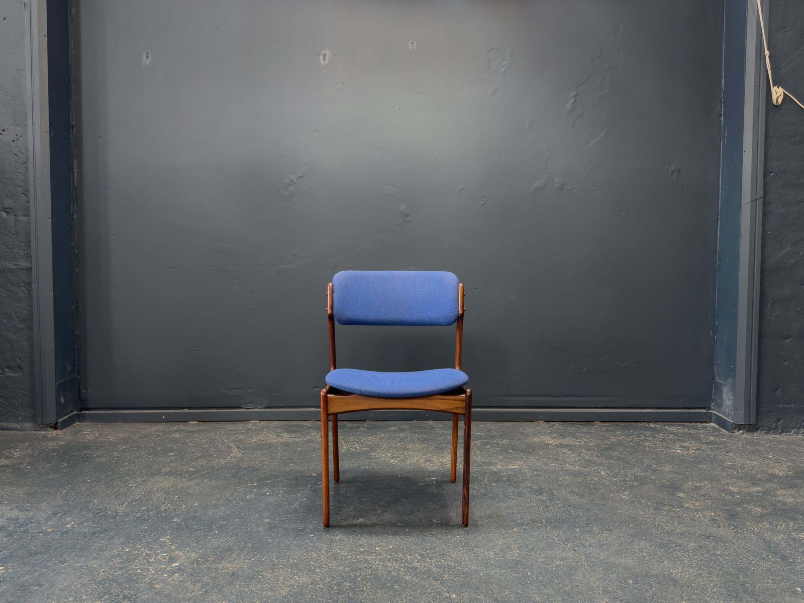 Set Of 6 Erik Buch Model 49 Rosewood And Blue Upholstered Dining Chairs photo furniture