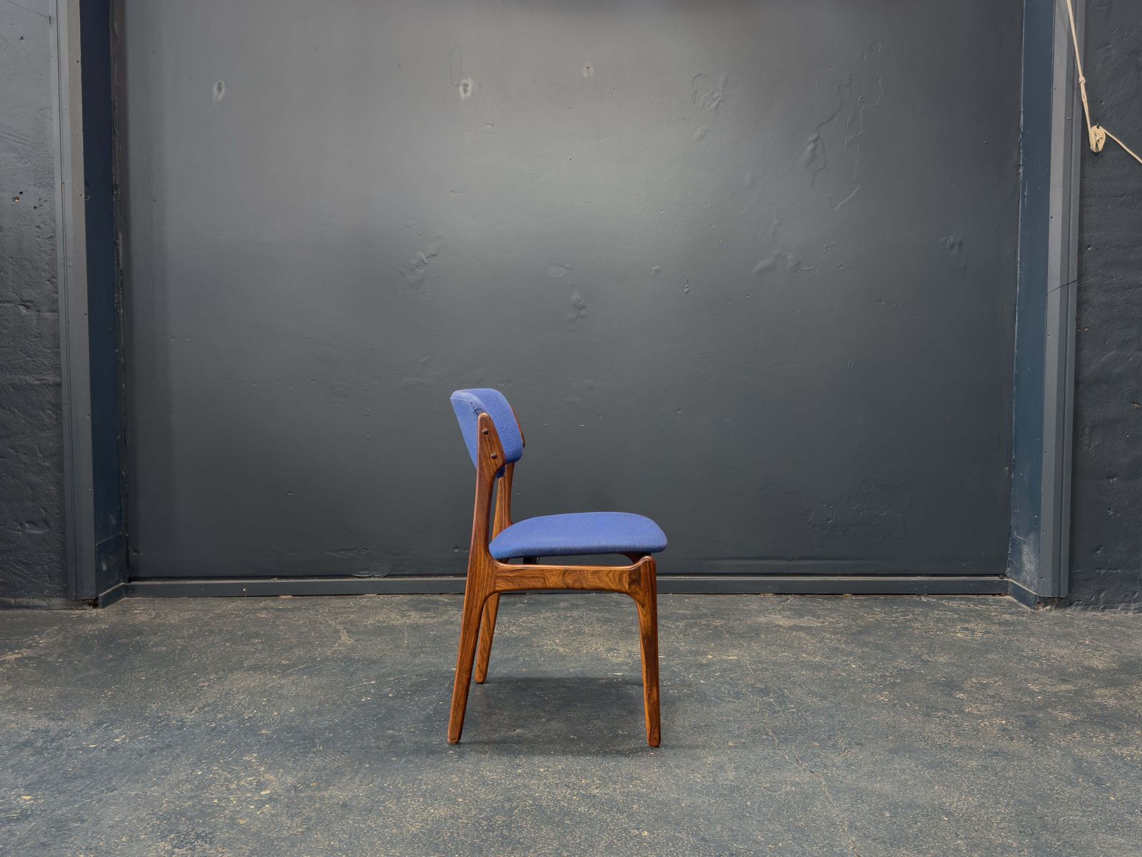 Set Of 6 Erik Buch Model 49 Rosewood And Blue Upholstered Dining Chairs photo Furniture