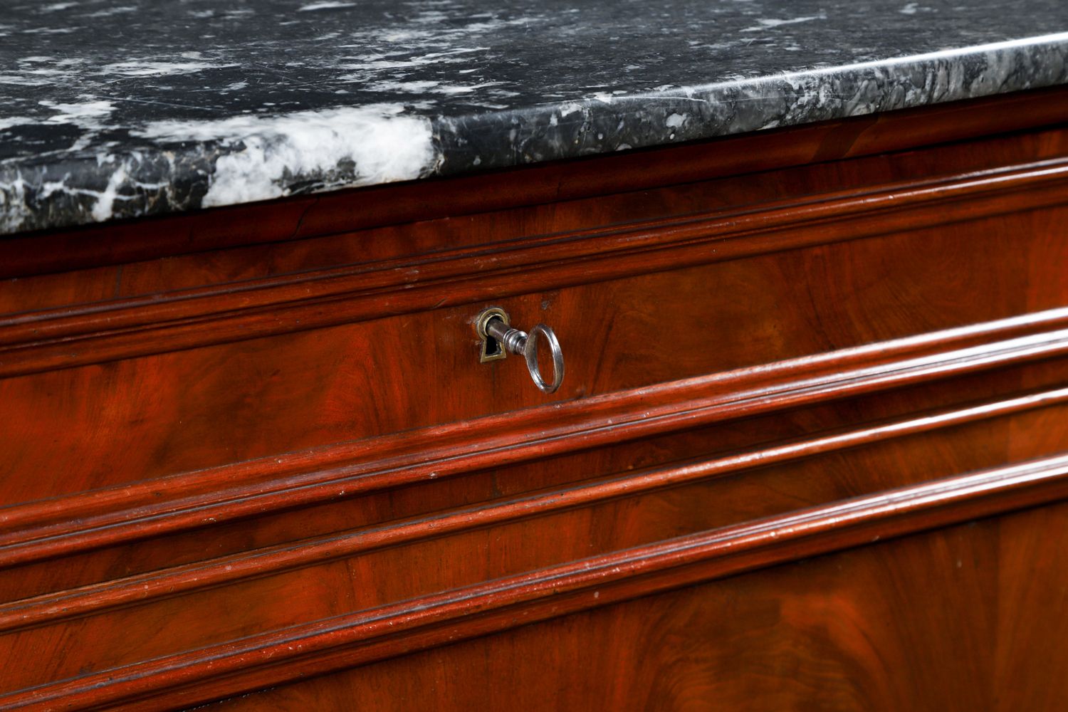 photo buy French Louis Philippe Biedermeier Flame Mahogany & Marble Bedroom Chest Of Drawers / Commode (Circa 1850)