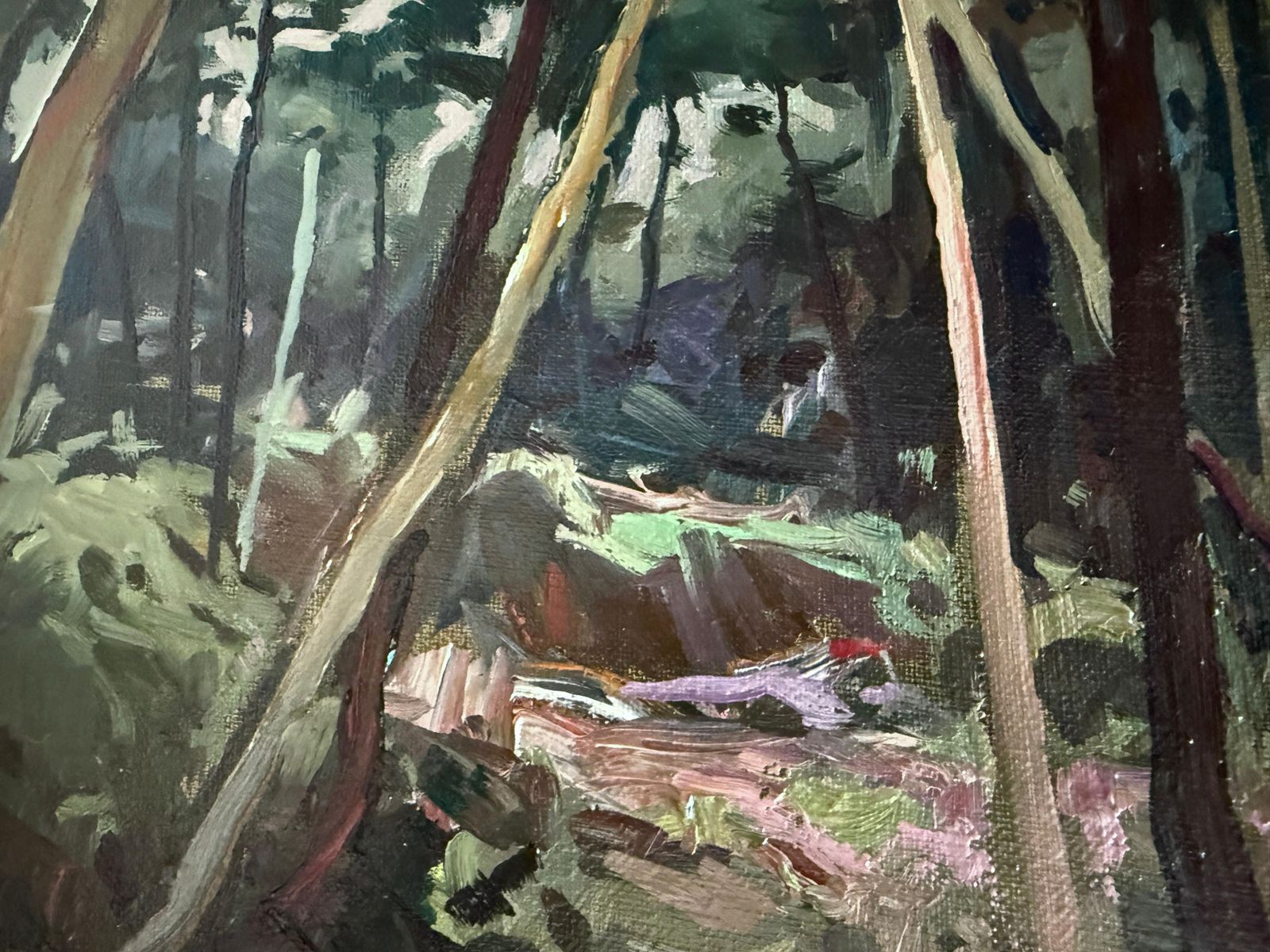 Ferran Ponsjoan Forest Glade Spanish Landscape Oil Painting On Canvas C.1960 photo Art