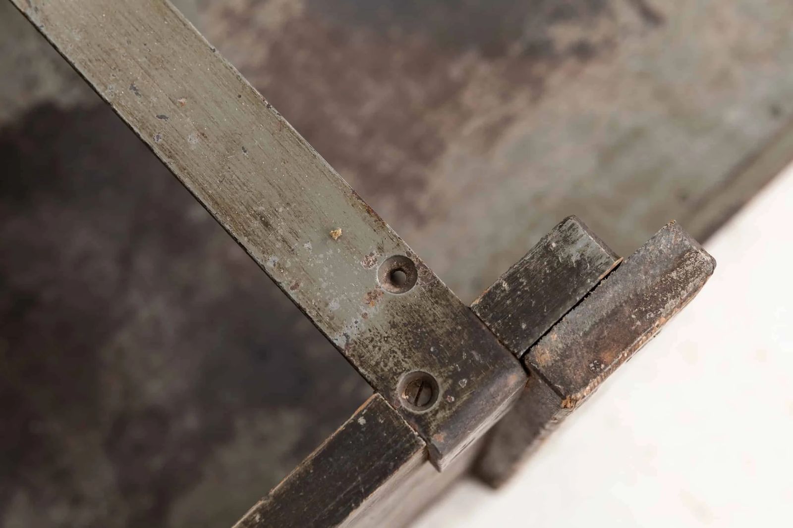 Large Unusual Vintage Industrial Wooden Box photo furniture