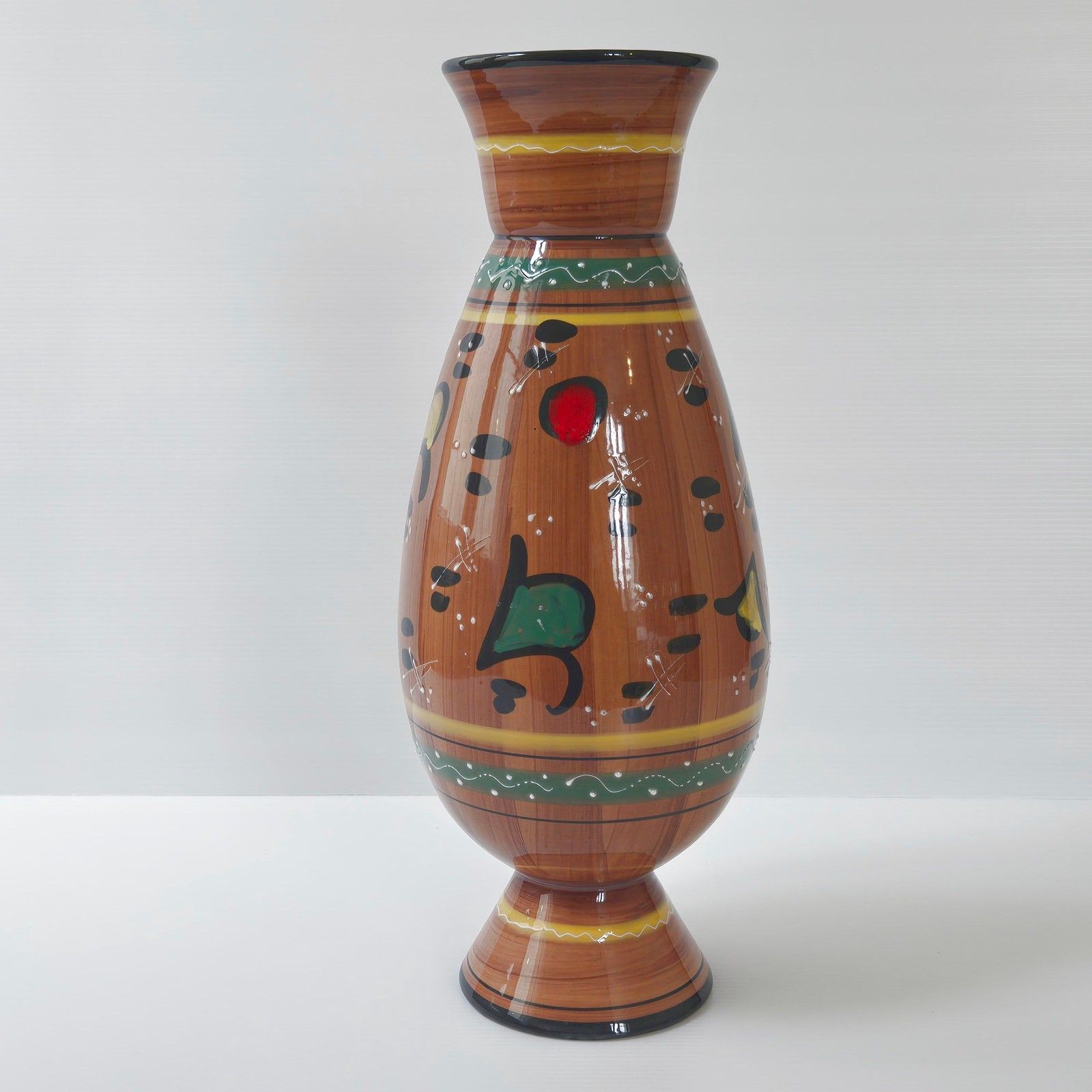 Large Diabolo Vase Vintage 1950 Italian Ceramic 50s Retro 50s