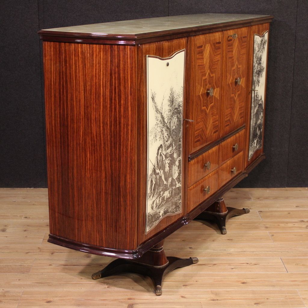 Furniture Italian Design Bar Cabinet By Fratelli Rigamonti Desio, Milan, 1940s photo