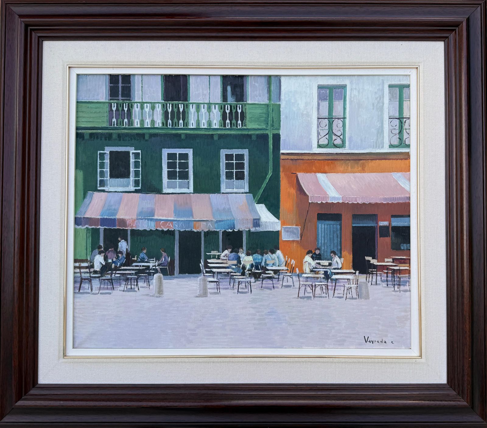 Josep Maria Vayreda Canadell – Terras Aan De Costa Brava, Spanje. Olieverf Op Doek, Spaans Stadsgezicht. Ca. 1990 photo furniture
