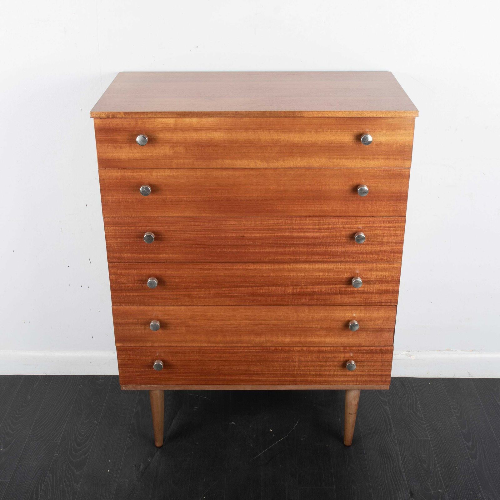 1960s Midcentury Teak Chest Of Drawers Made By Schreiber Bedside Cabinet On Legs photo for sale