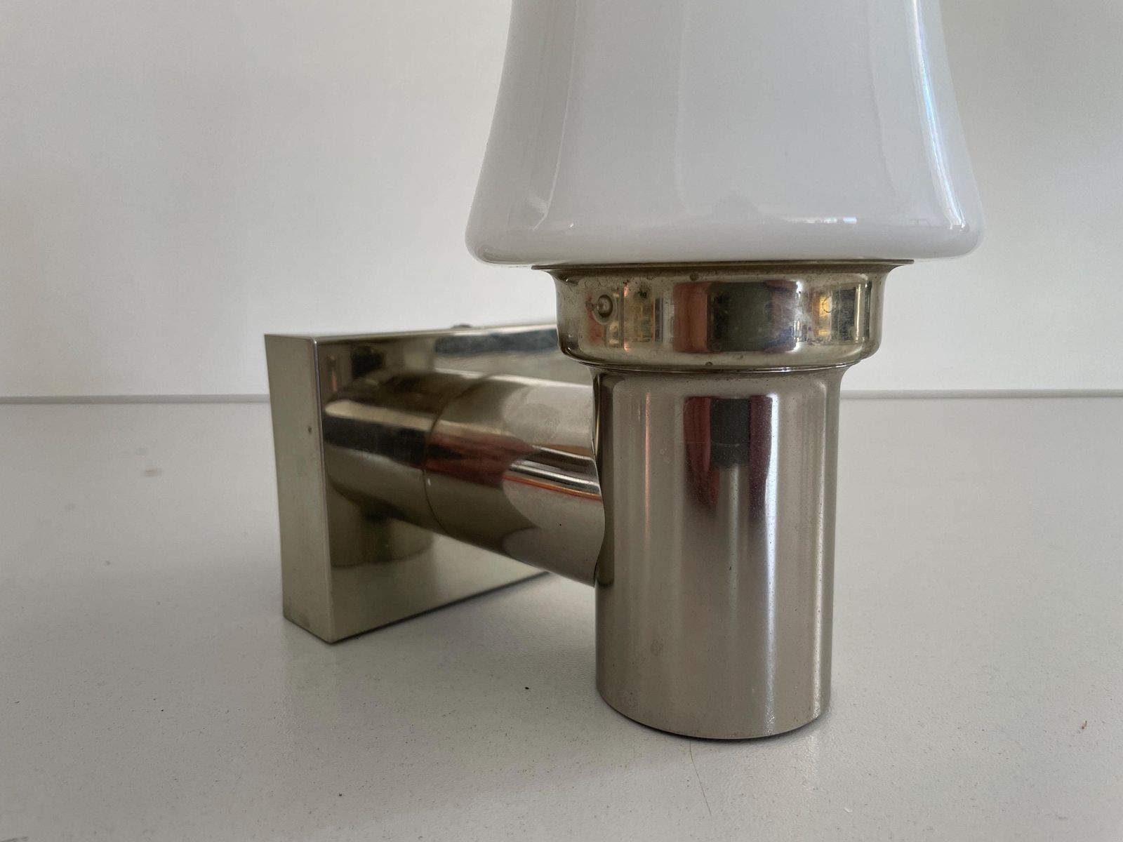 Space Age Glass And Metal Pair Of Sconces By N Leuchten, 1970s, Germany photo Lighting