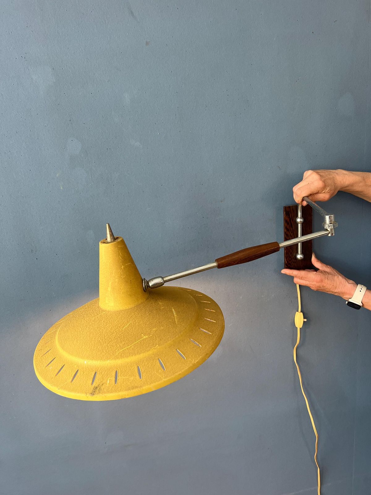 Vintage Swing Arm Van Doorn Wall Lamp In Style Of Rietveld's Panama