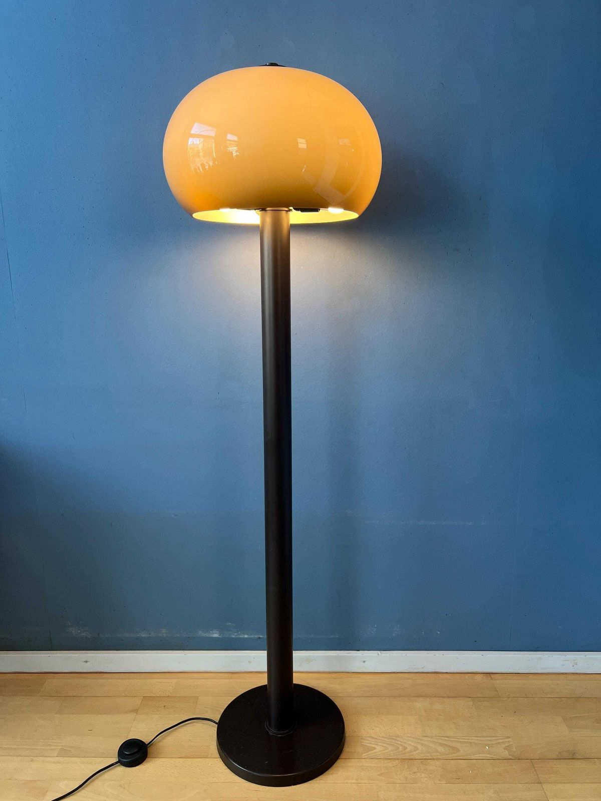 Vintage Brown Acrylic Glass Mushroom Floor Lamp photo furniture