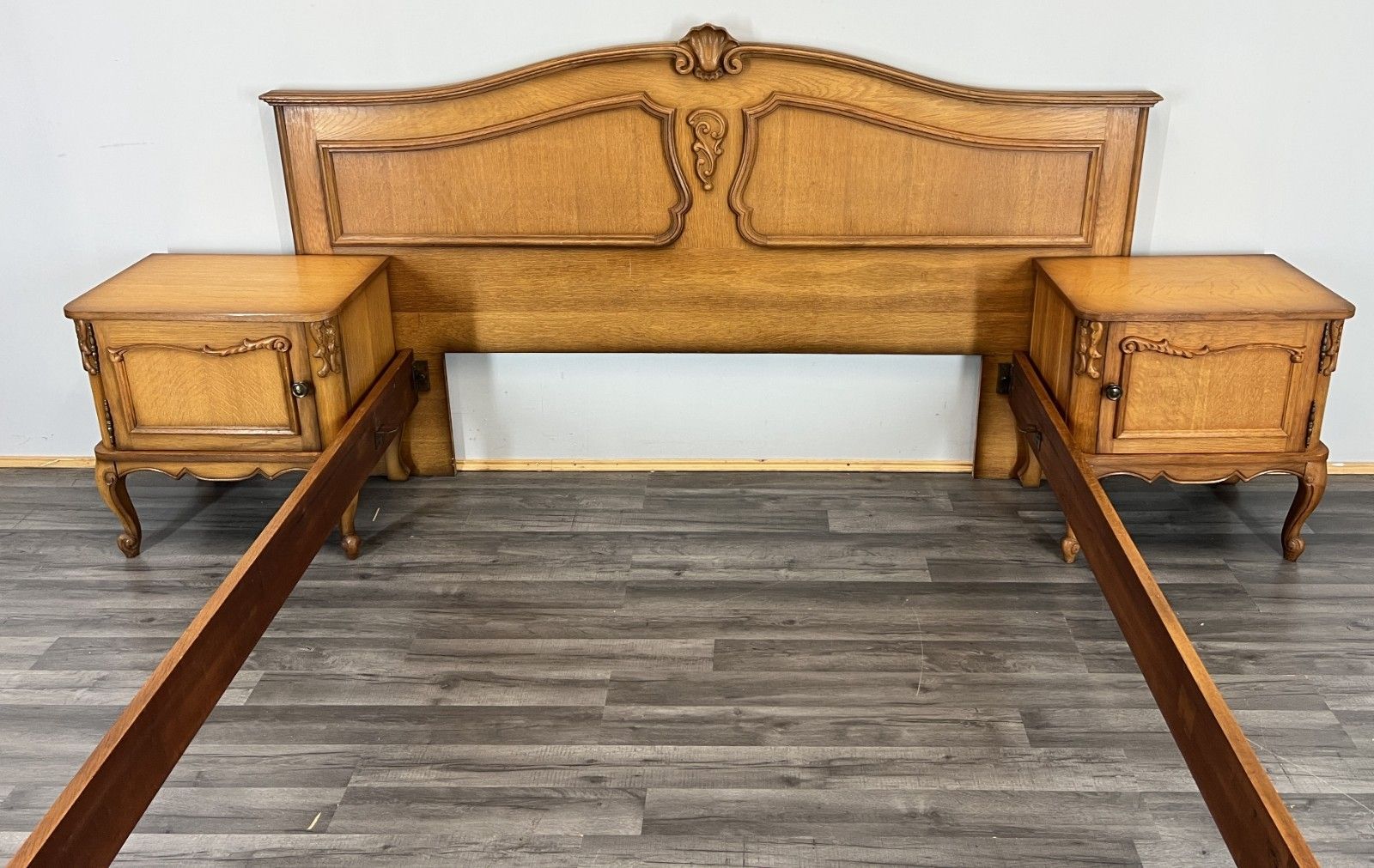 Bed Frame Vintage French Louis Style Double With Matching Bedsides Lot 4101 photo buy
