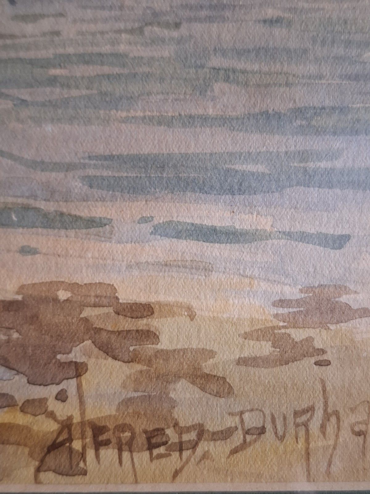 photo vinterior Antique Original Watercolour South Whitby Abbey Alfred Durham Coastal Seascape