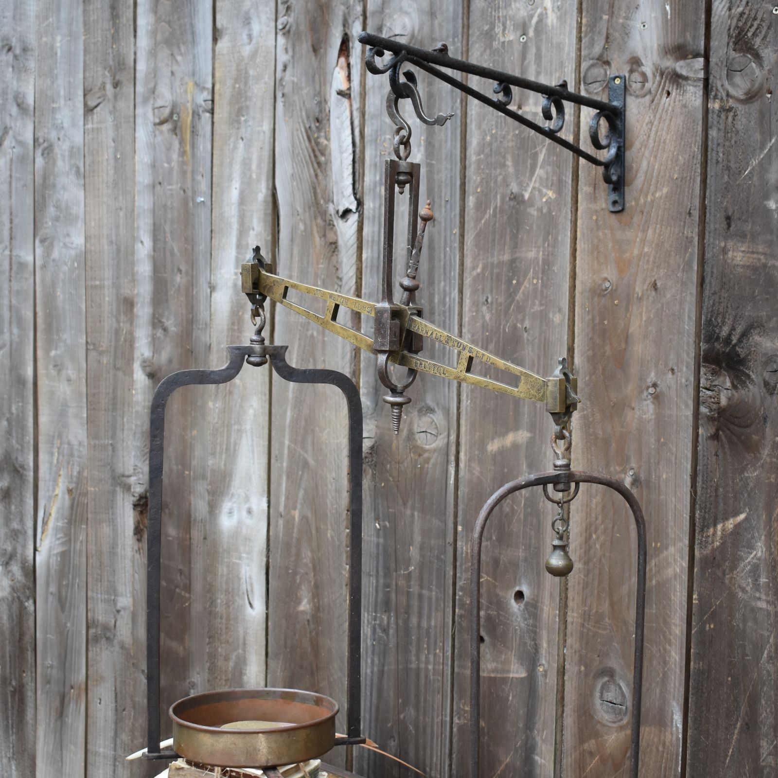 Antique Parnall & Sons Bristol Cast Iron Brass Grocery Shop Weighing Scales photo for sale