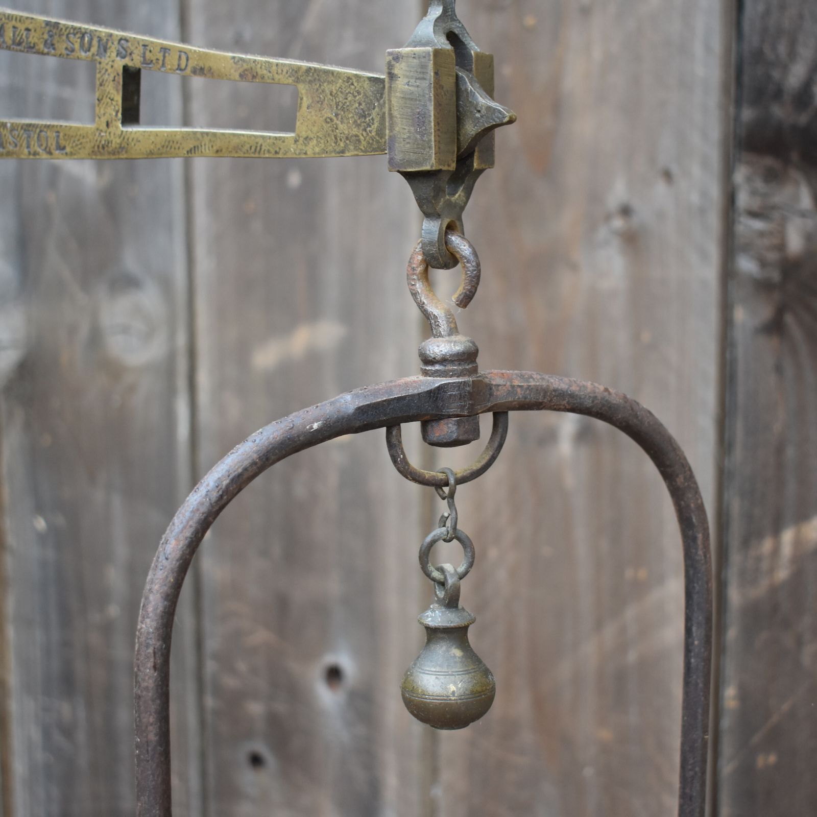 Antique Parnall & Sons Bristol Cast Iron Brass Grocery Shop Weighing Scales photo vintage