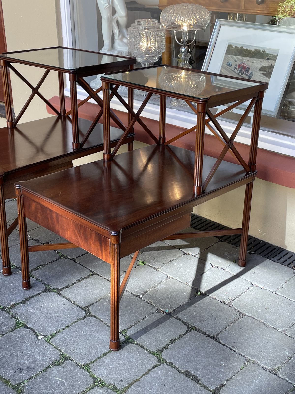 Pair Of Regency Style Twentieth Century Bedside Tables photo for sale