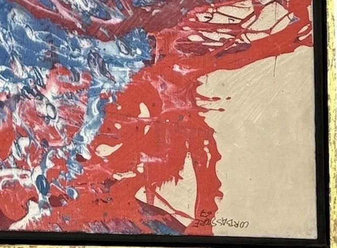 Yves Corbassière (French 1925 2020) Large Oil On Canvas, Signed And Dated 1967 photo furniture
