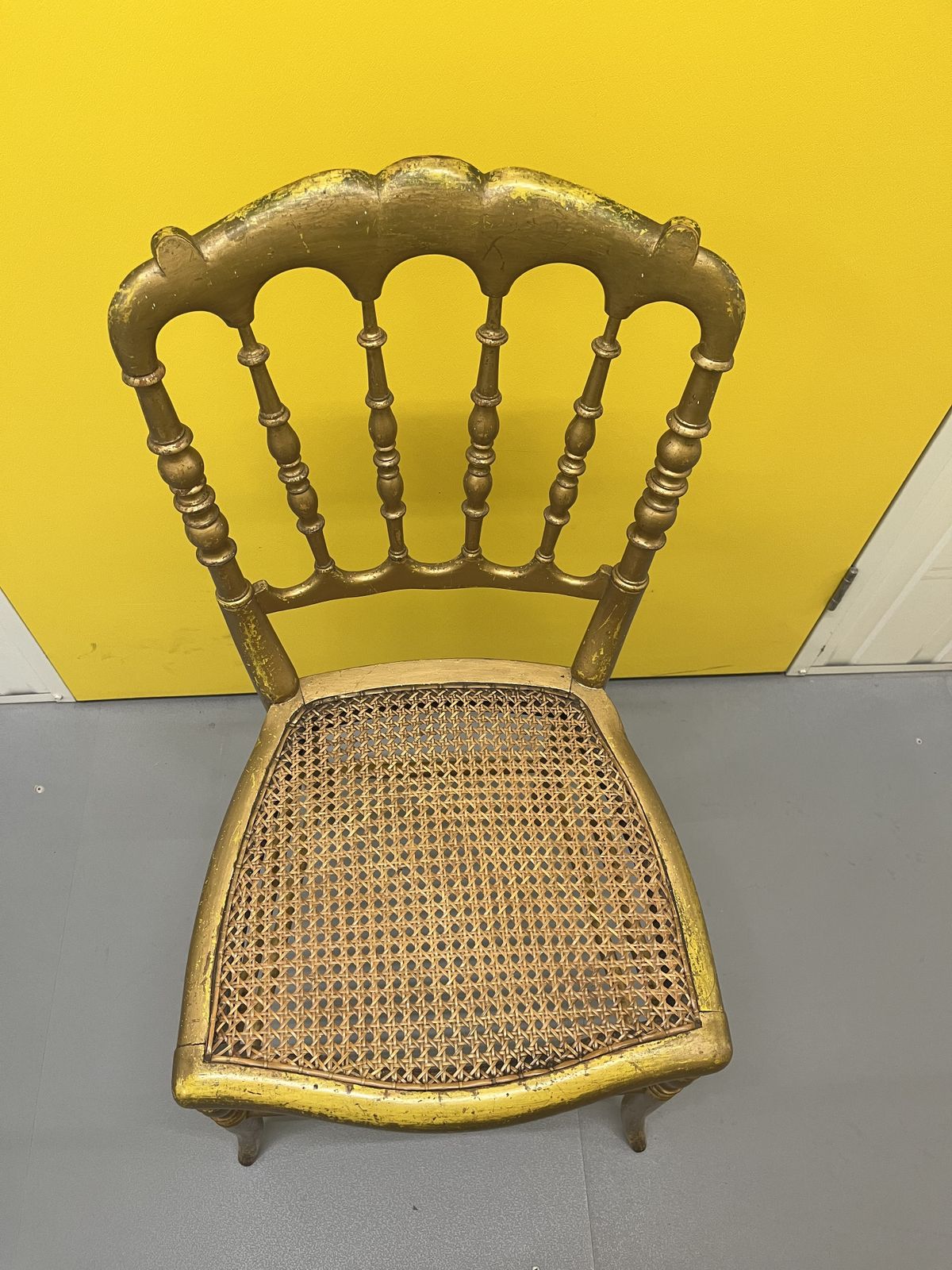 photo buy Set Of 2 Antique Napoleon III Style Giltwood Chair With Caned Seat