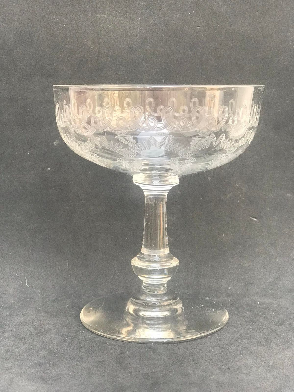 1 Champagne Coupe Crystal Coupes 1920s French Stem Bar Cart Decor Wedding Bartender Cocktail Gift photo vintage