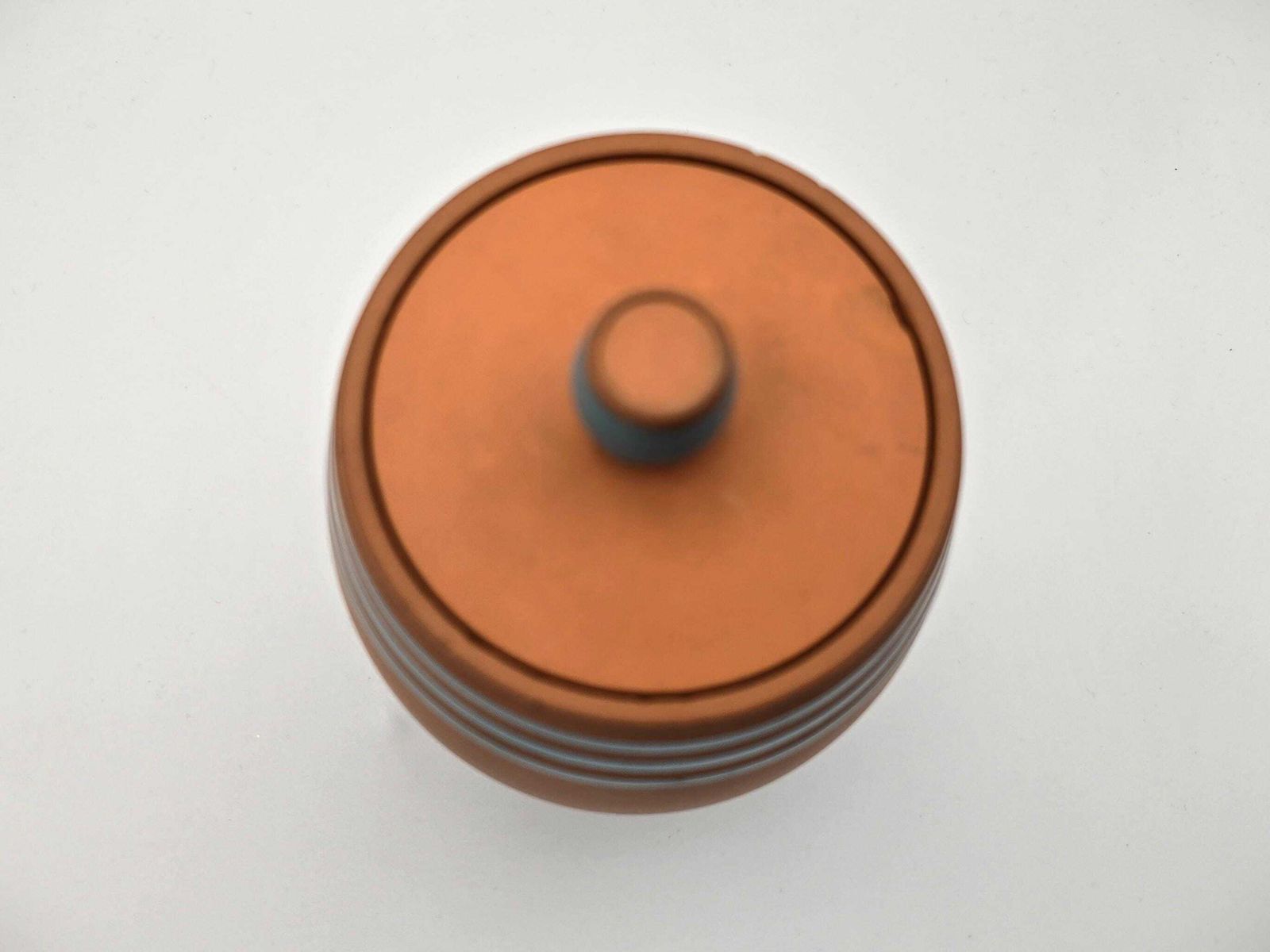 Antique Torquay Terracotta Company (Ttc) Tobacco Jar   Barrel Shaped With Blue Celeste Enamel   Torquayware Made In Devon photo buy