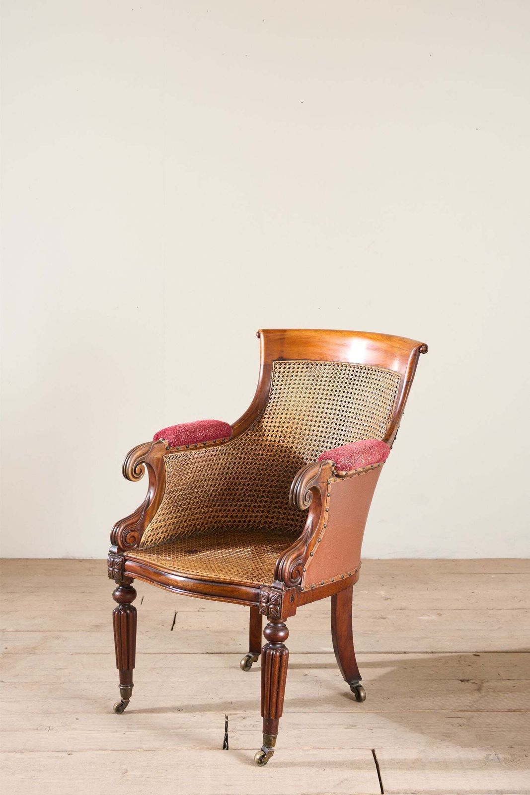 Victorian Cane Seated Country House Library Chair