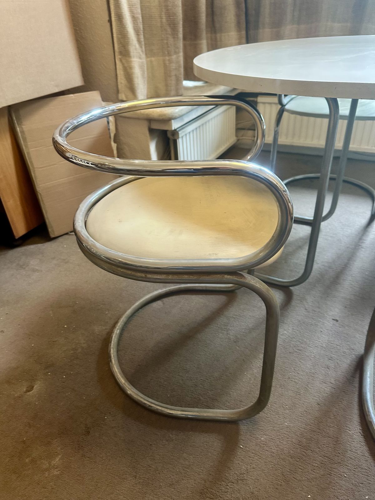 Late 1960’s Original Set Of Dining Table And 6 Matching Chairs photo for sale