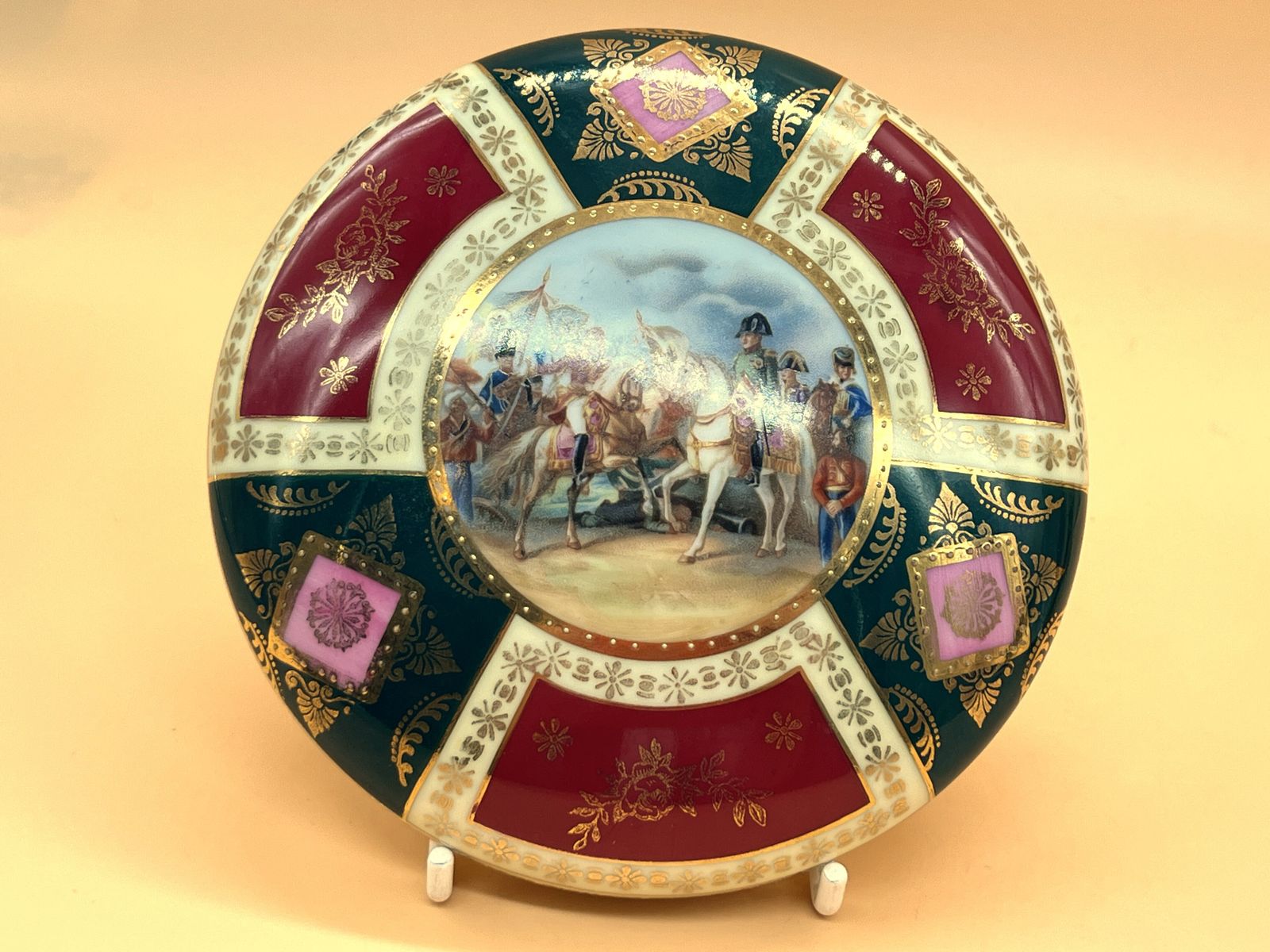 1930's Jwk Dec Karlsbad City, Czechoslovakia Old Vienna Style Large Trinket Box. photo for sale