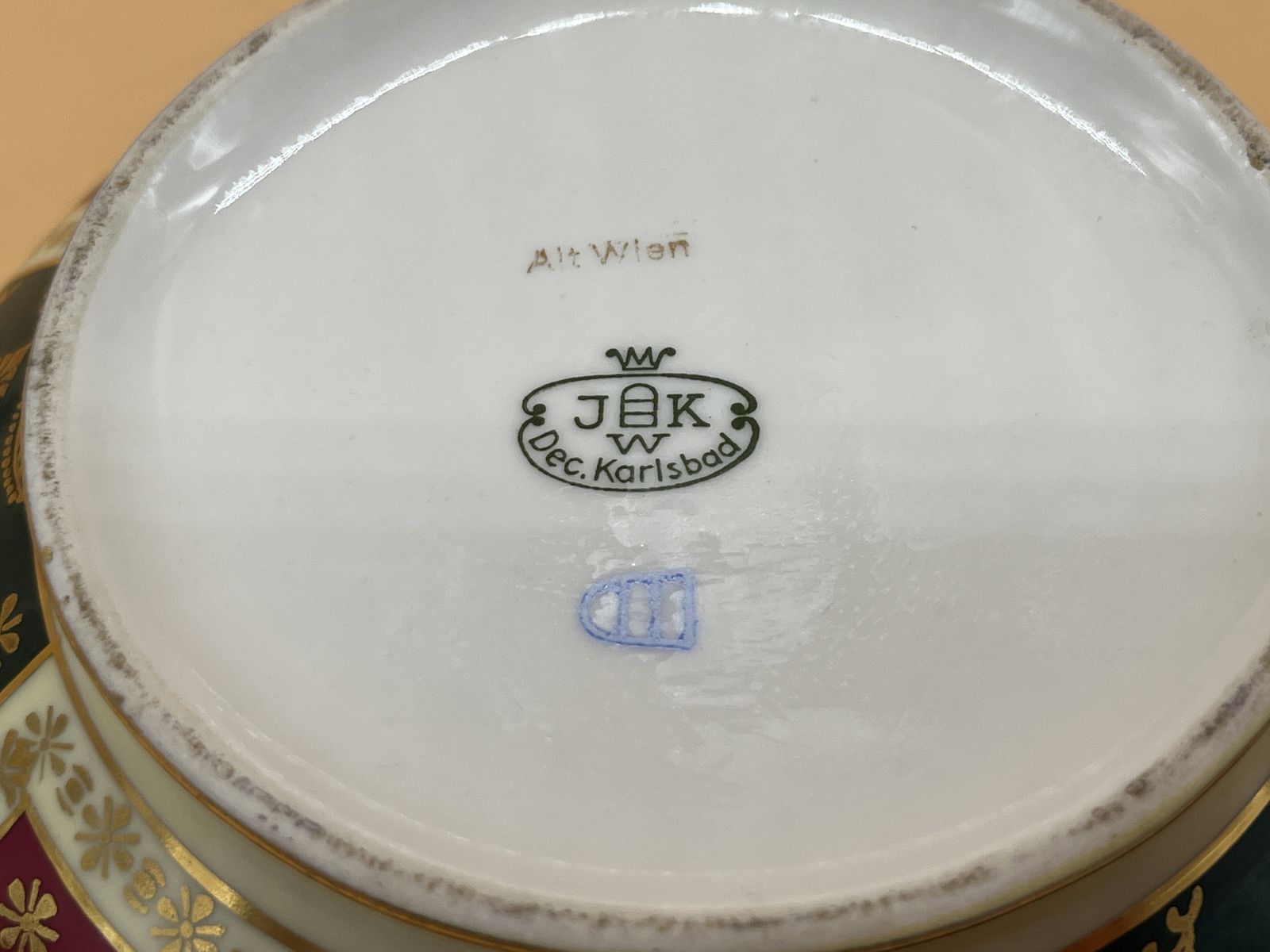 1930's Jwk Dec Karlsbad City, Czechoslovakia Old Vienna Style Large Trinket Box. photo buy
