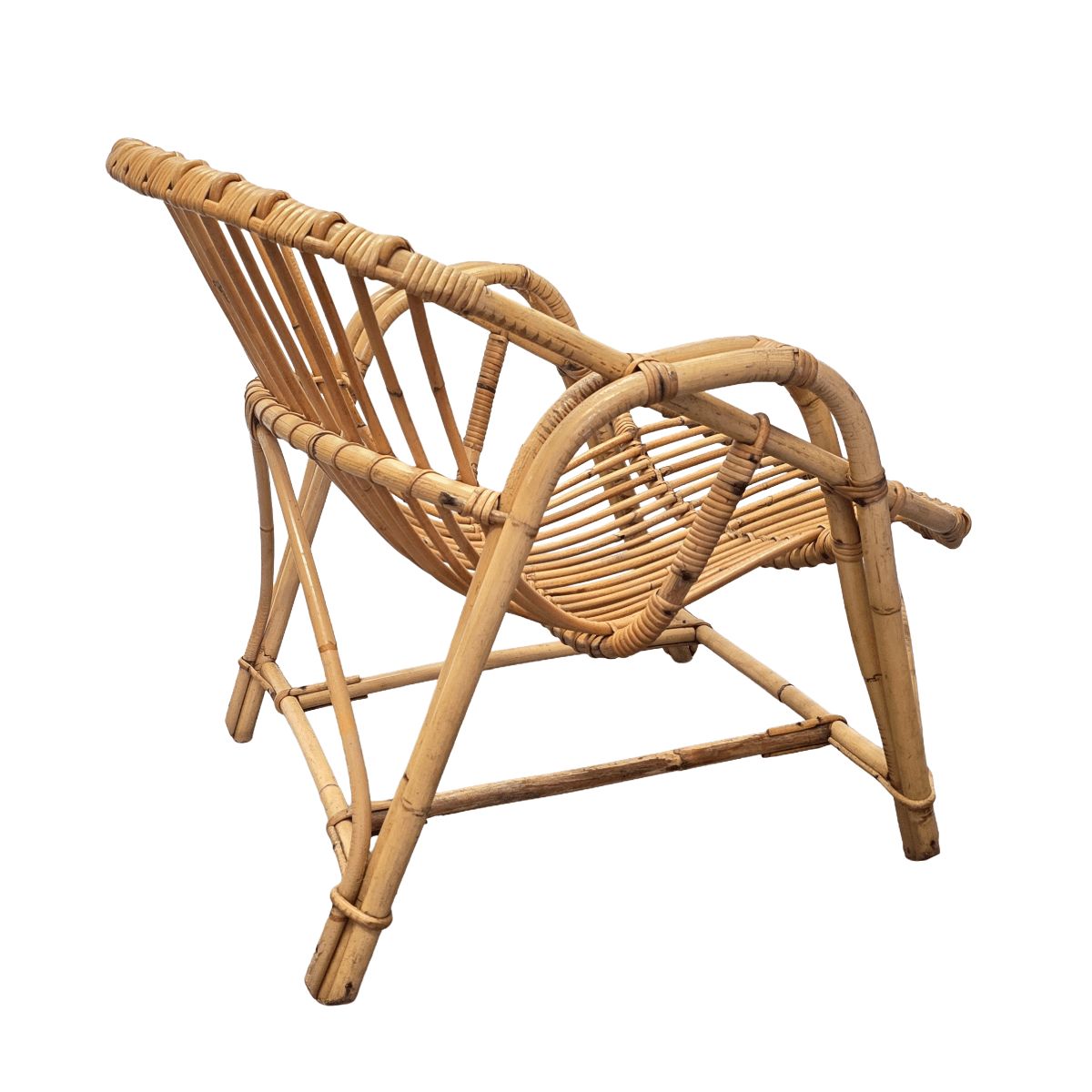 Vintage Rattan Bucket Chair, 1960s photo for sale