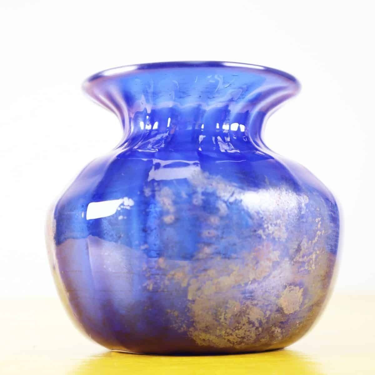 Iridescent Glass Vase By Master Glassmaker Paolo Rossi photo for sale