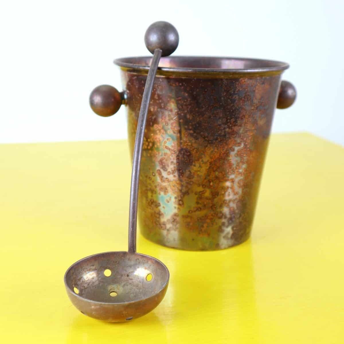 1950s Silver Plated Ice Bucket photo Home Decor