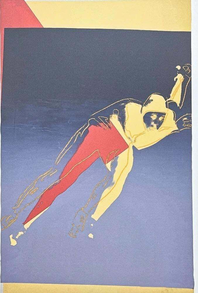Andy Warhol, Speed Skater Blue, 1980s, Lithograph photo furniture