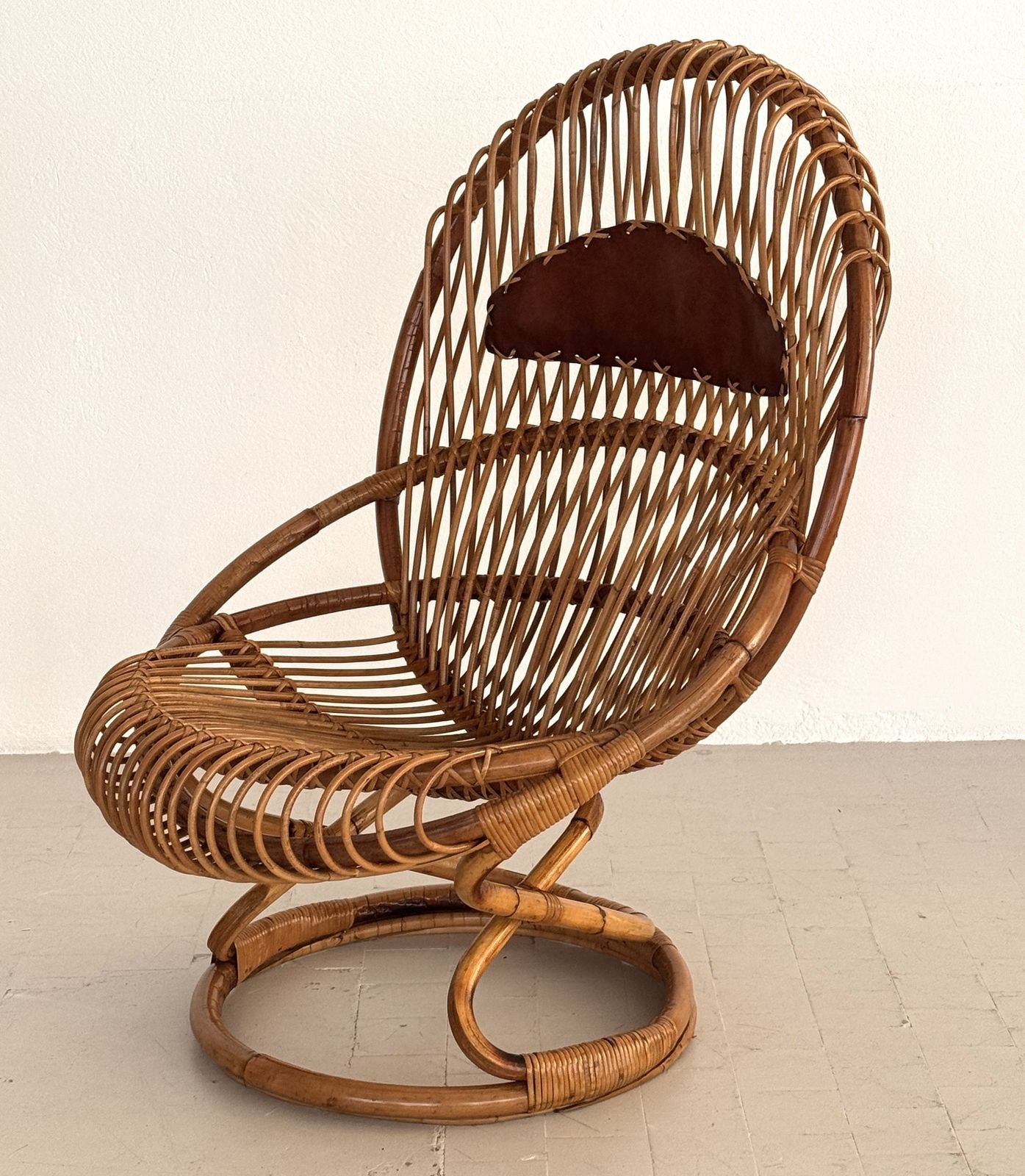 photo vinterior Tito Agnoli Organic Bamboo Wicker Easy Chair For Bonacina,  1960s