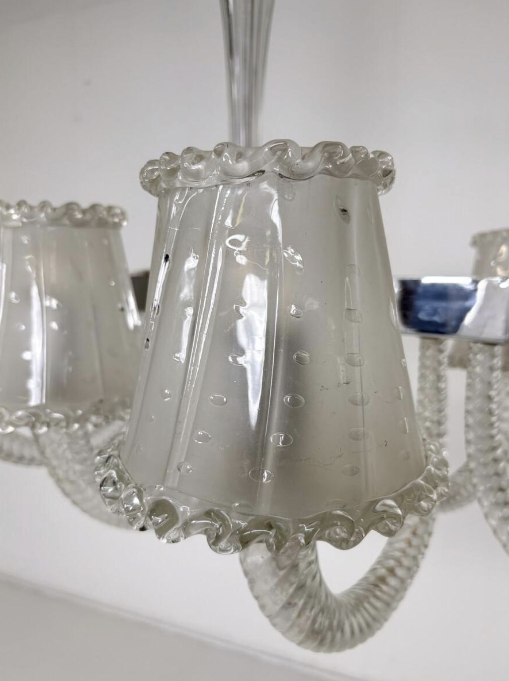 Barovier And Toso Chandelier, Murano Glass – 8 Sconces photo for sale
