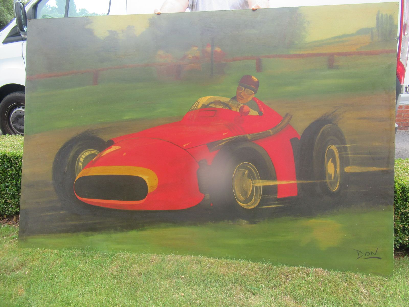 Large   Piece Of Wall Art   Racing  Car   1960s
