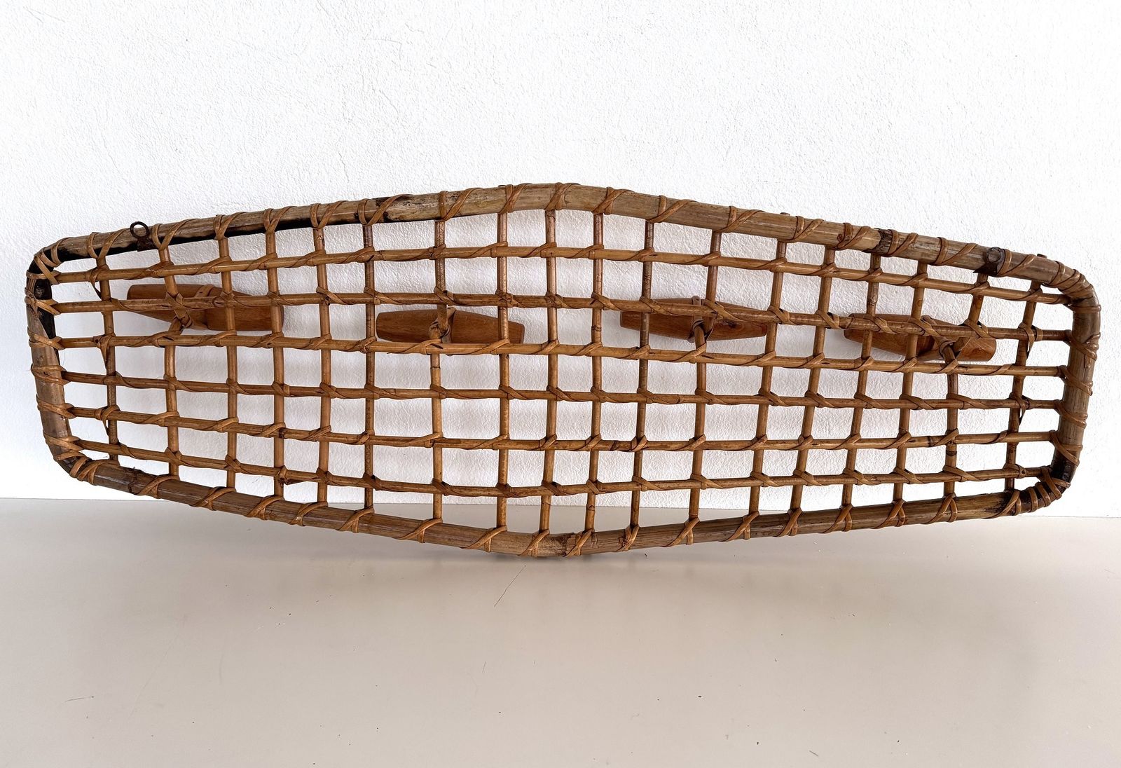 Italian Bamboo And Rattan Coat Hanger Or Coat Rack, 1970s photo buy