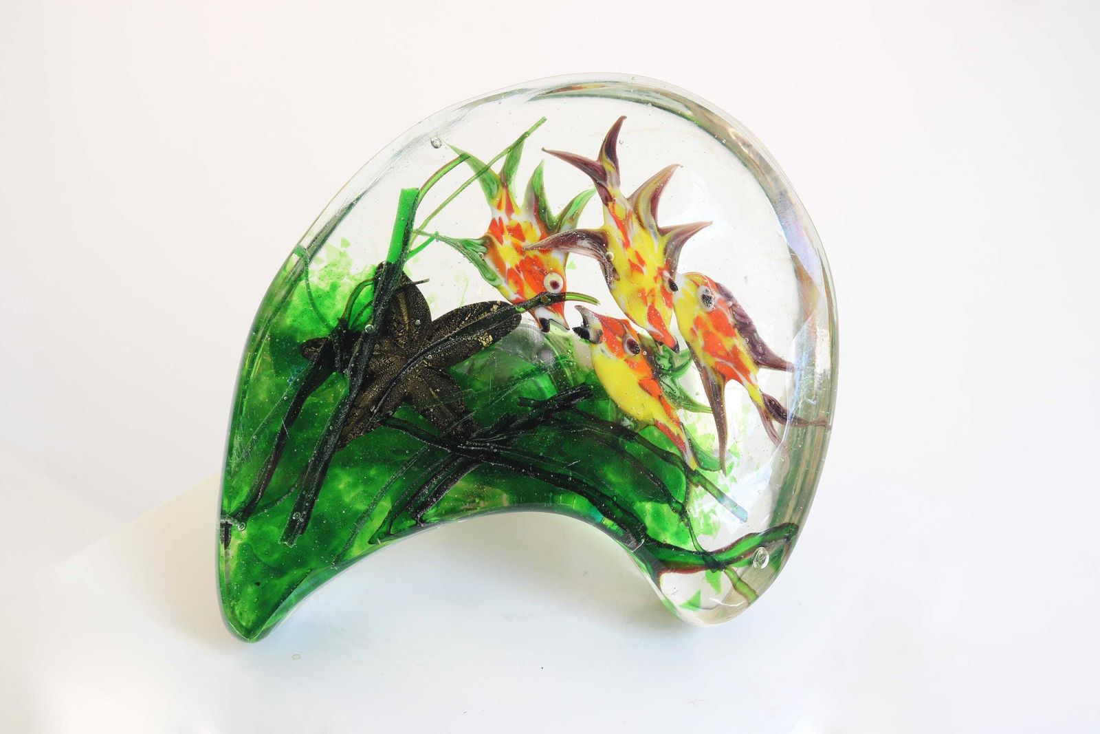 Murano Aquarium Door Handle By Alfredo Barbini For Cenedese Venetian Blown Glass Fish Sea Star Italy 1950–1970 photo furniture