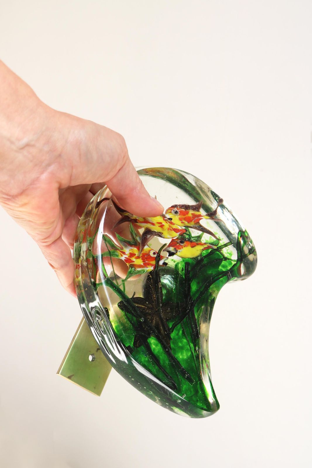 Murano Aquarium Door Handle By Alfredo Barbini For Cenedese Venetian Blown Glass Fish Sea Star Italy 1950–1970 photo buy
