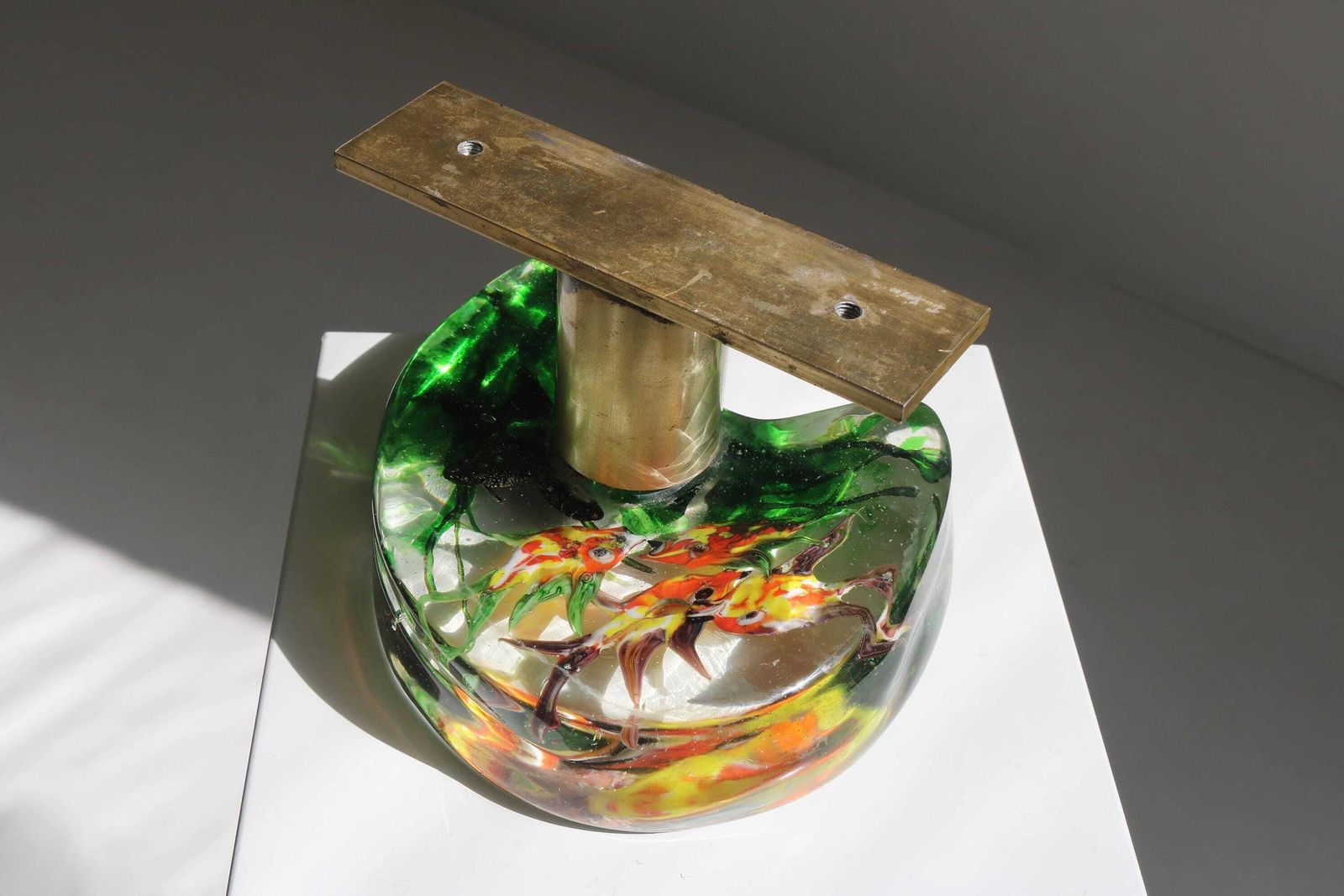 photo furniture Murano Aquarium Door Handle By Alfredo Barbini For Cenedese Venetian Blown Glass Fish Sea Star Italy 1950–1970