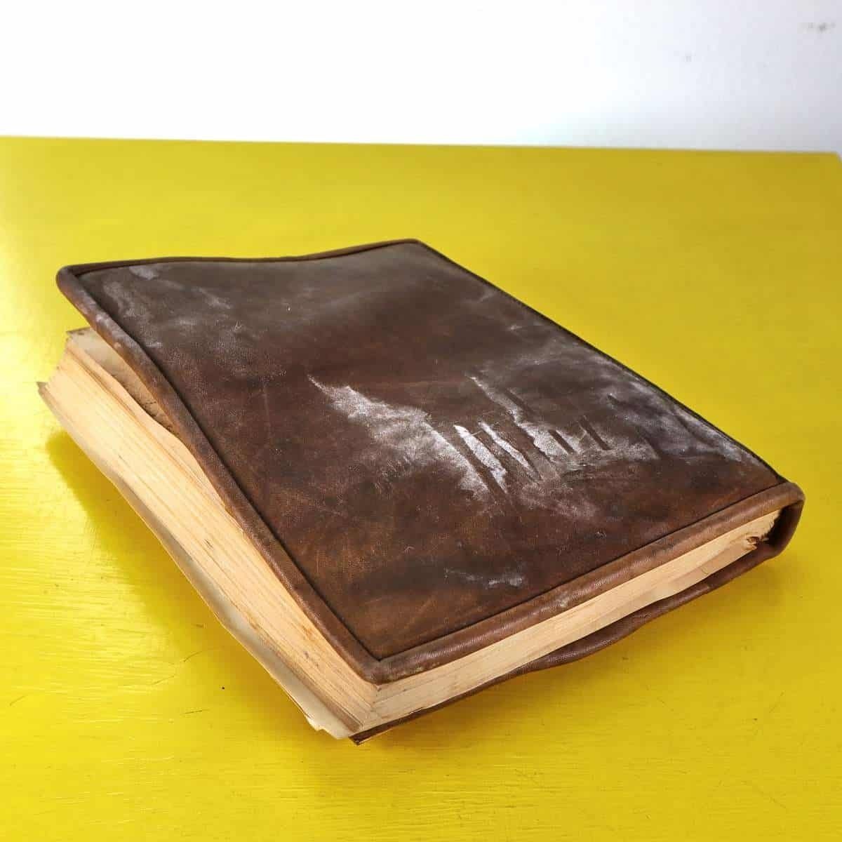 Vintage Leather Covered Hunting Log Book photo vinterior