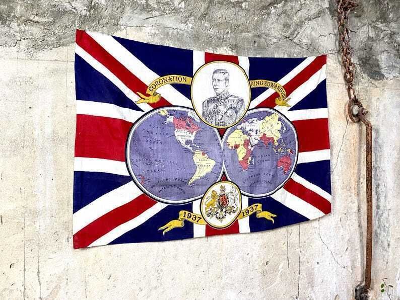 photo for sale Edward VIII 1937 Coronation Hemisphere Flag Rare