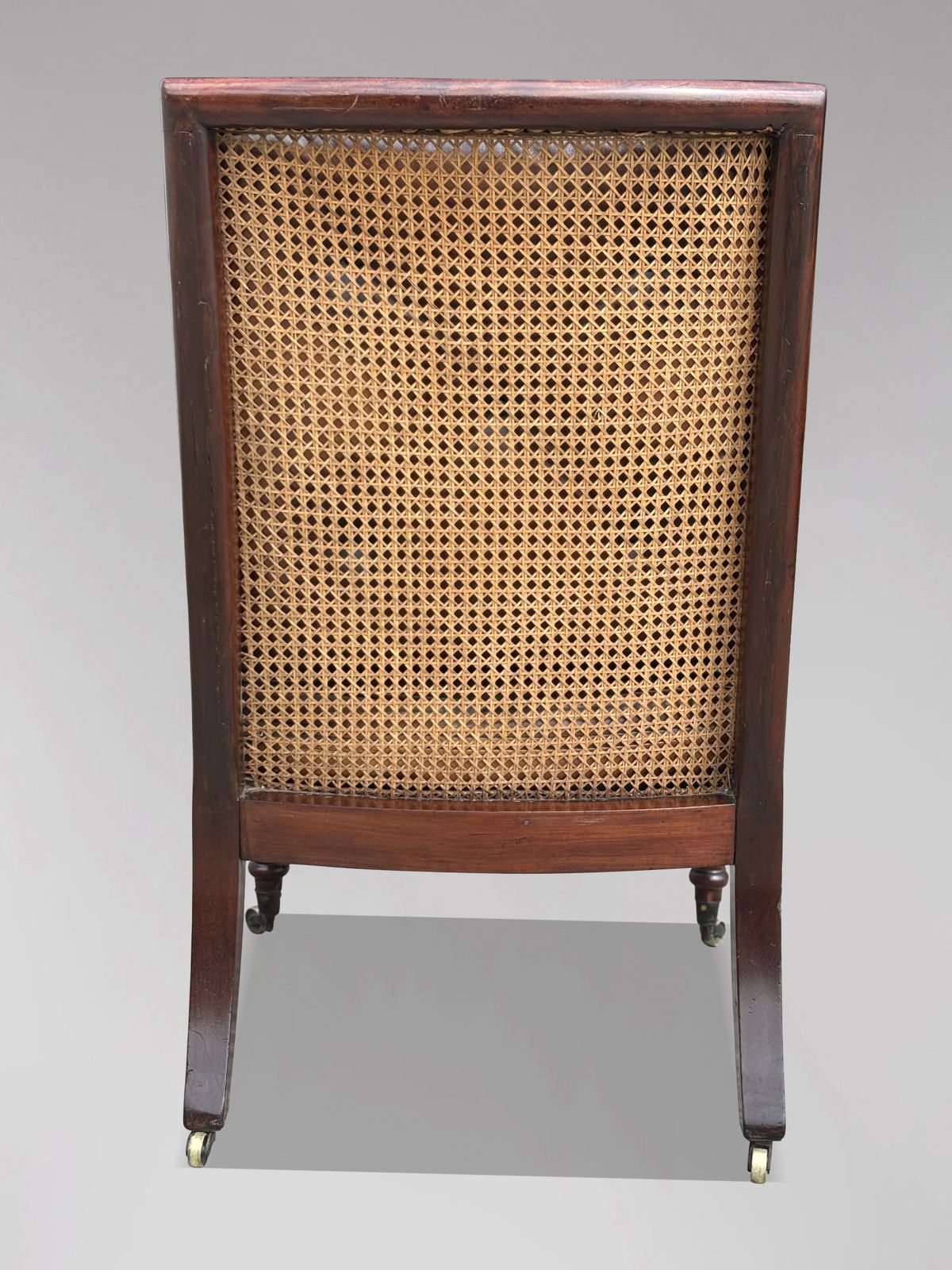 Early 19th Century George IV Period Mahogany Caned Library Bergère photo 3900.0