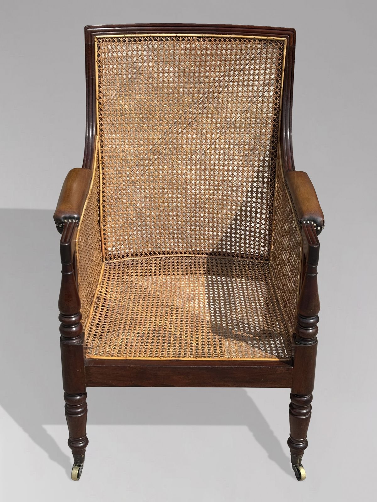 Early 19th Century George IV Period Mahogany Caned Library Bergère photo buy