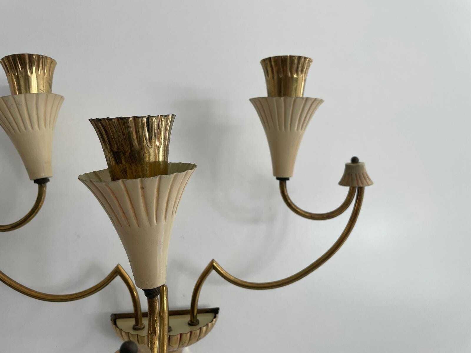 photo for sale Mid Century Italian Design 3 Armed Pair Of Sputnik Sconces, 1950s, Italy