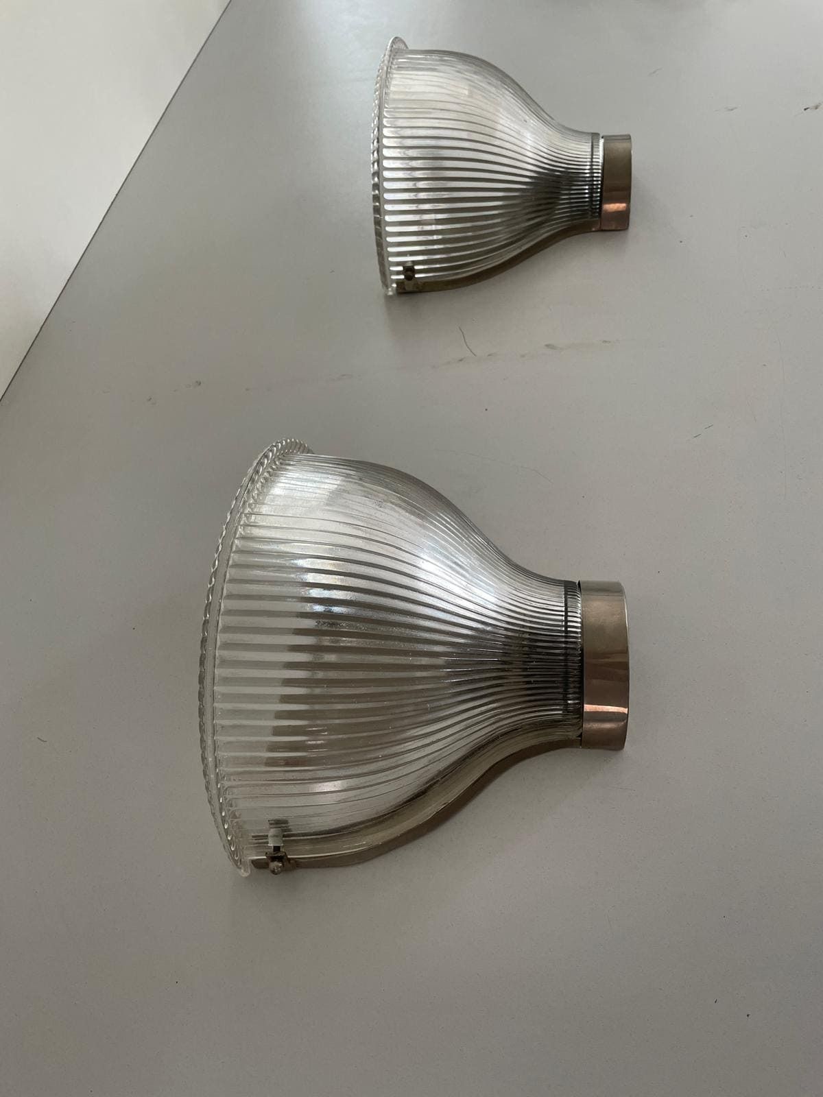 Italian Design Thick Art Glass Pair Of Sconces, In Style Of Ignazio Gardella, 1950s, Italy photo Lighting