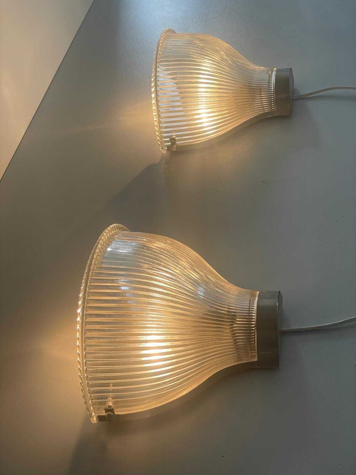 Italian Design Thick Art Glass Pair Of Sconces, In Style Of Ignazio Gardella, 1950s, Italy photo 2709.0