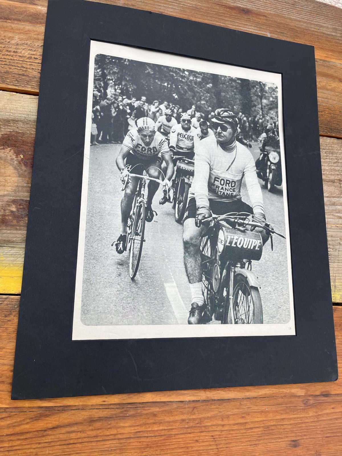 Vintage Cycling Print   Jacques Anquetil, Tour De France, 1965 photo for sale