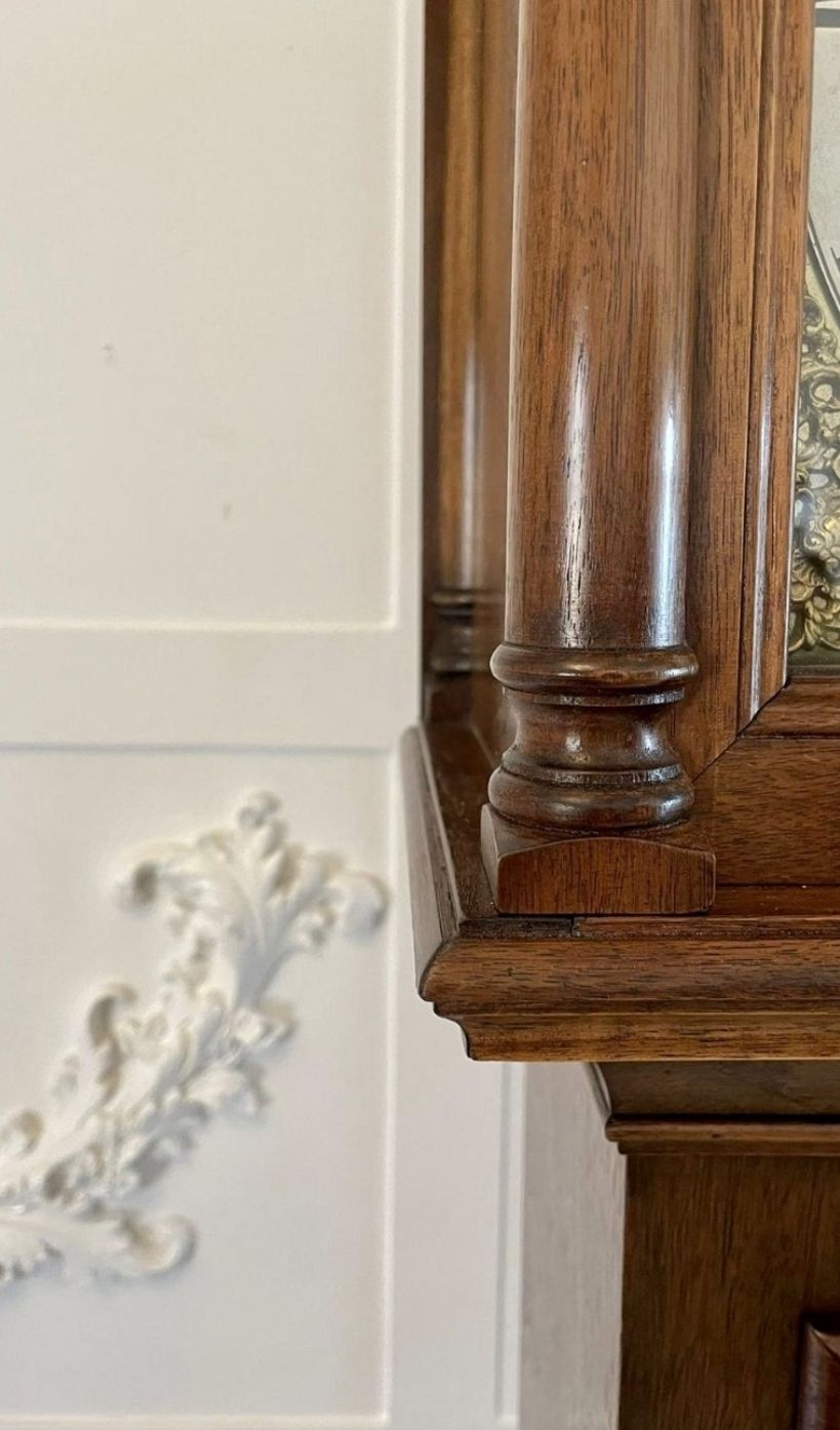 photo for sale Antique Brass Face Quality Walnut Long Case Clock By George Rice Of Rudgely