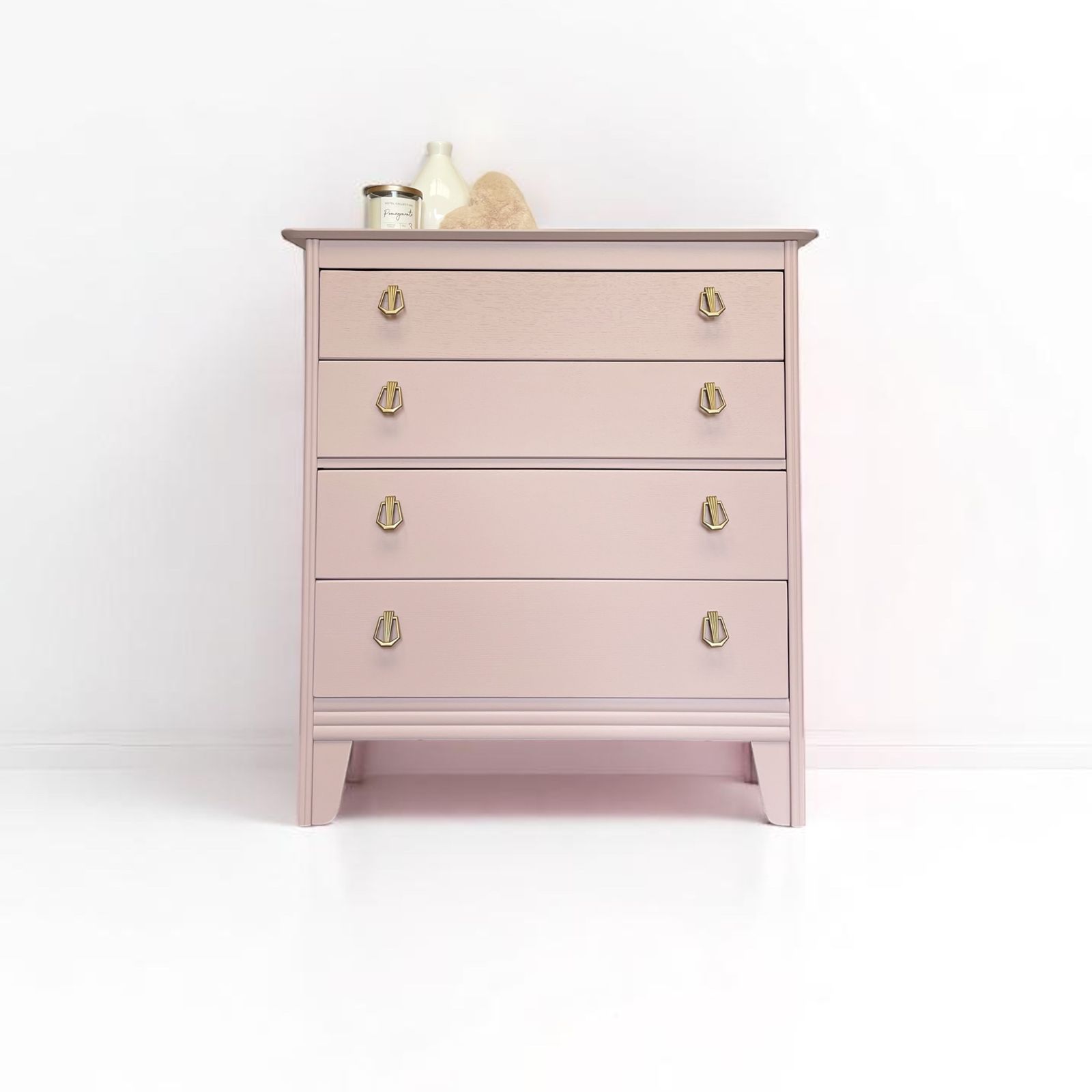 Harris Lebus Vintage Soft Pink Chest Of Drawers photo furniture