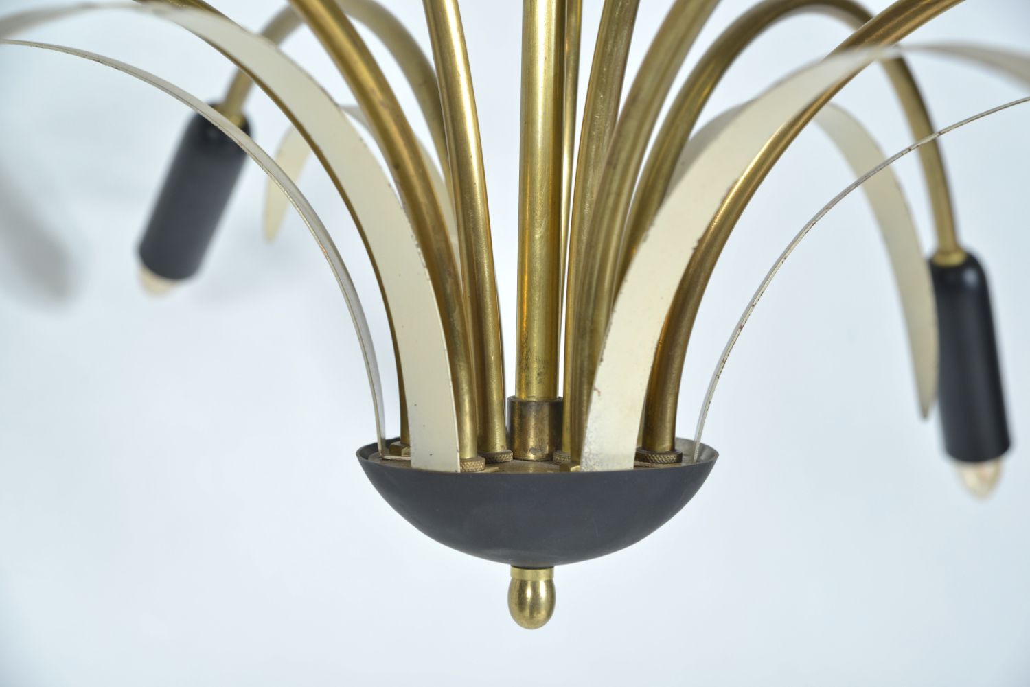 photo furniture Midcentury Stilnovo 9 Arm Italian Spider Pendant Light Brass Copper Sputnik 1950s
