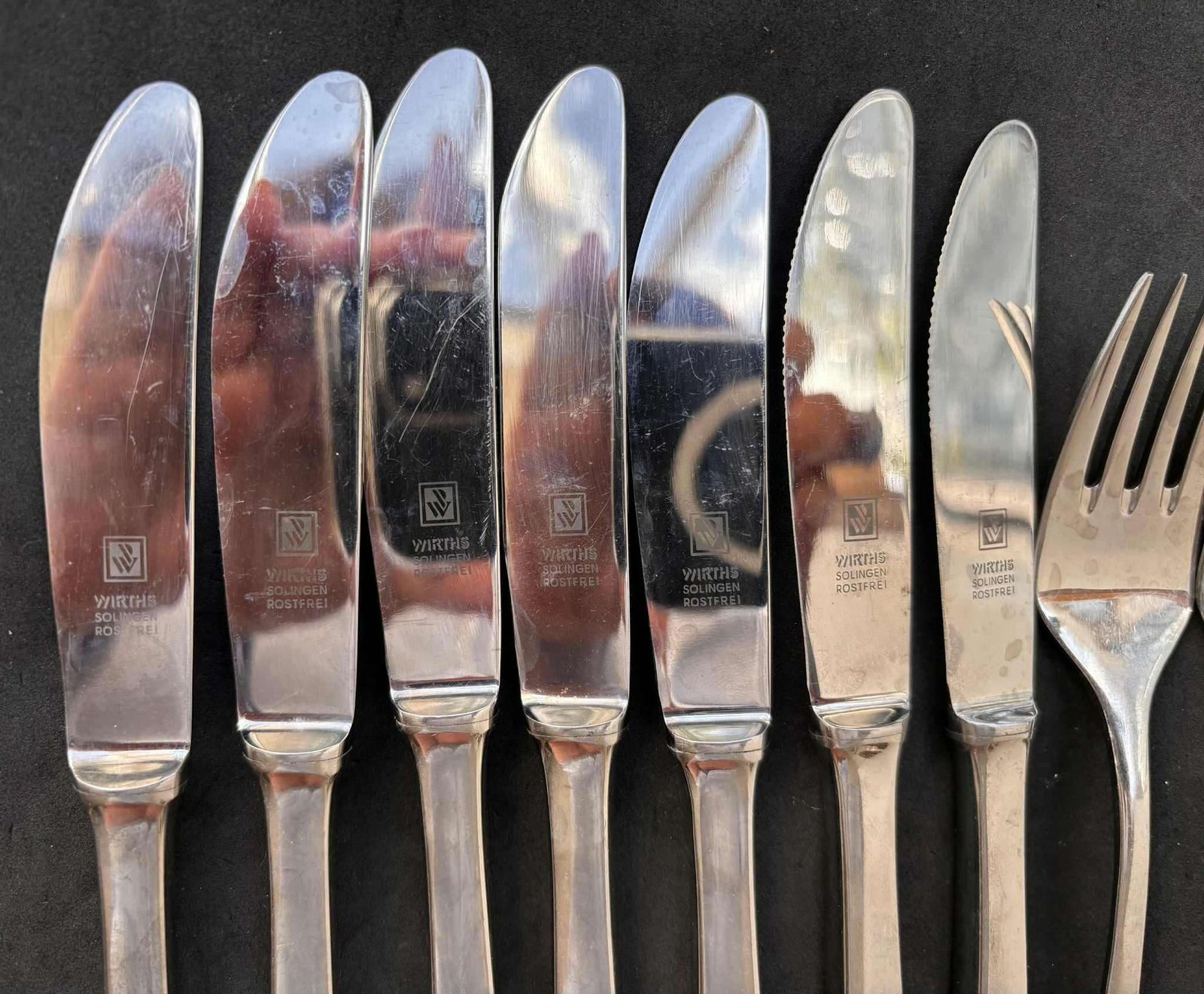 Paul Wirths Cutlery Replacements Spare Pieces Forks And Knives Art Deco Pattern Dinner German Flatware Solingen Stainless Steel photo vintage