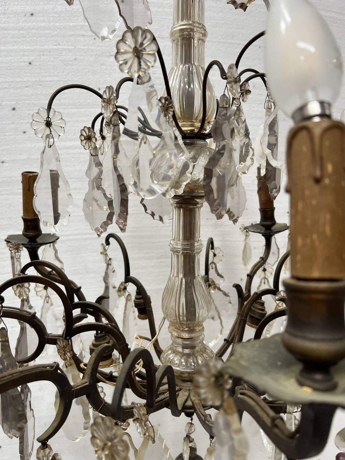 photo buy Louis XV Style Chandelier With Pendants And Colored Glass Fruits, 20th Century