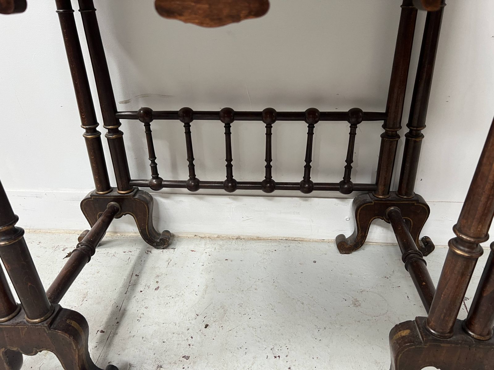 Wooden Stepped Desk Decorated With Pyrography, 19th Centur photo vintage
